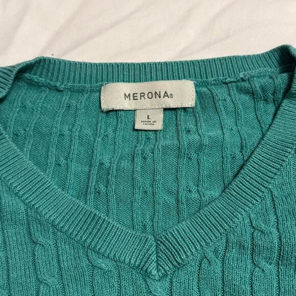 Teal Cable Knit Sweater - Picture 2 of 8